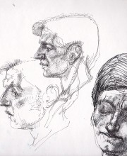 Volti vari, inchiostro, 22x22cm, 2012